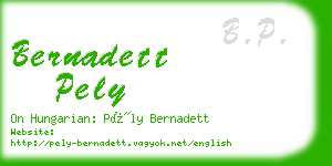 bernadett pely business card